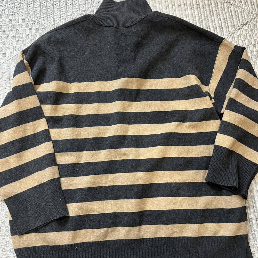 Free People Coastal Stripe Oversized Sweater Pullover in Tan and Black Stripe - Picture 6 of 6